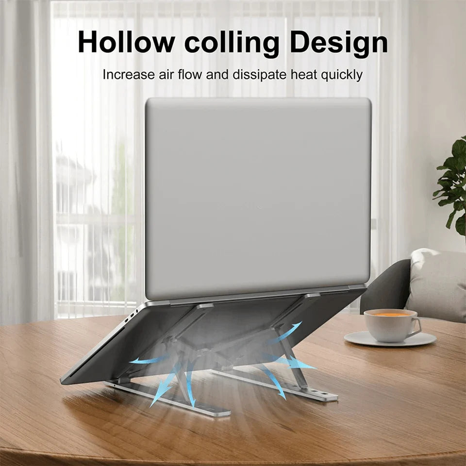 Folding Adjustable Aluminum Laptop Stand + FREE POUCH Martendar