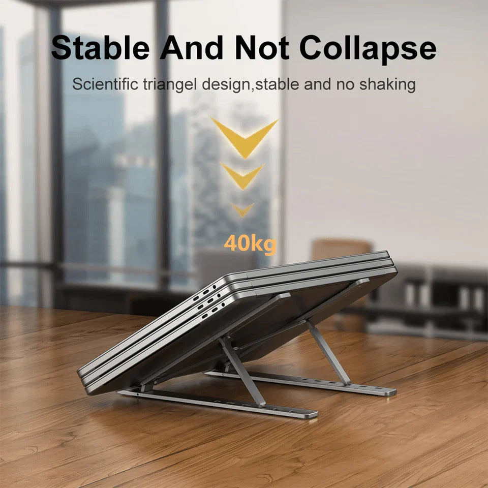 Folding Adjustable Aluminum Laptop Stand + FREE POUCH Martendar