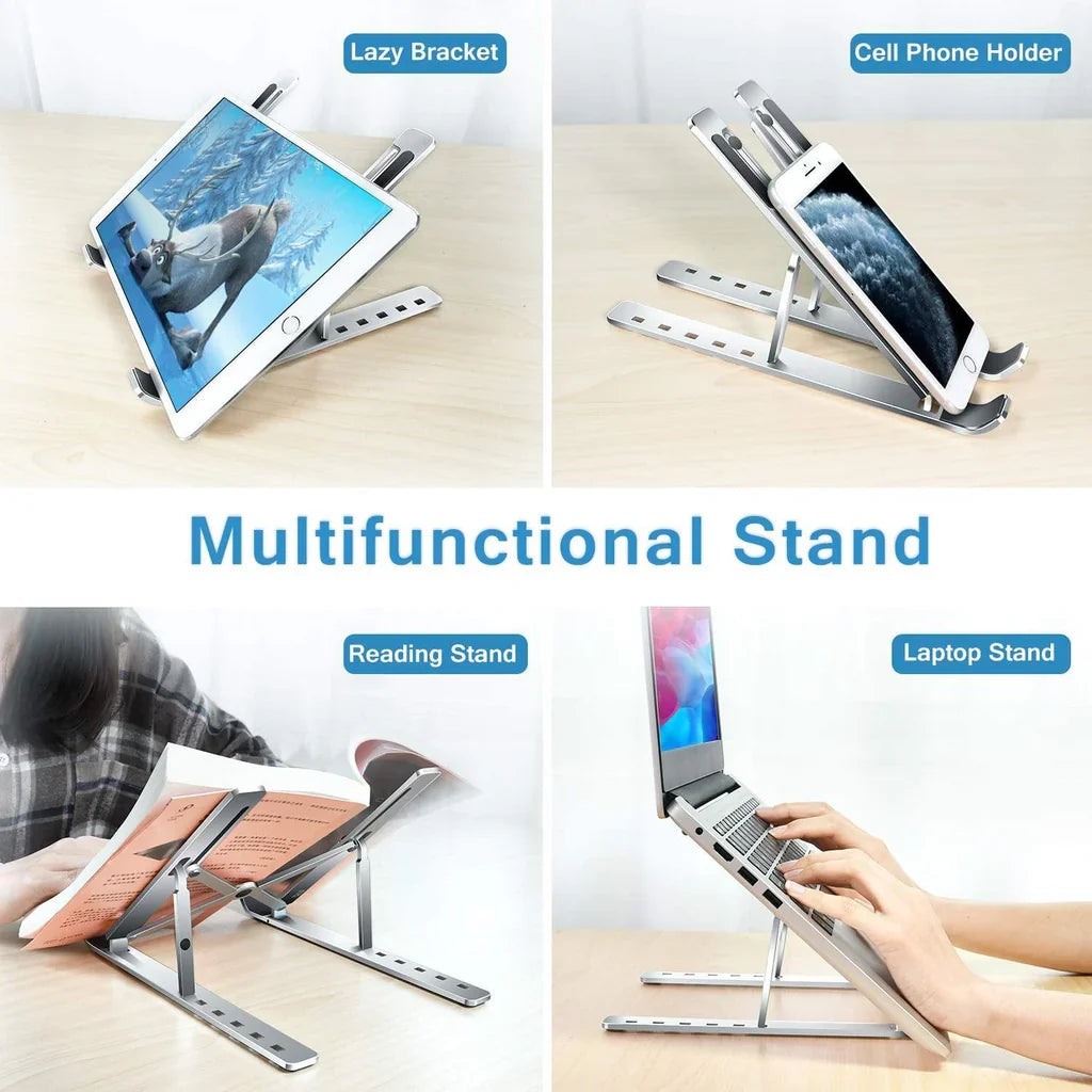Folding Adjustable Aluminum Laptop Stand + FREE POUCH Martendar