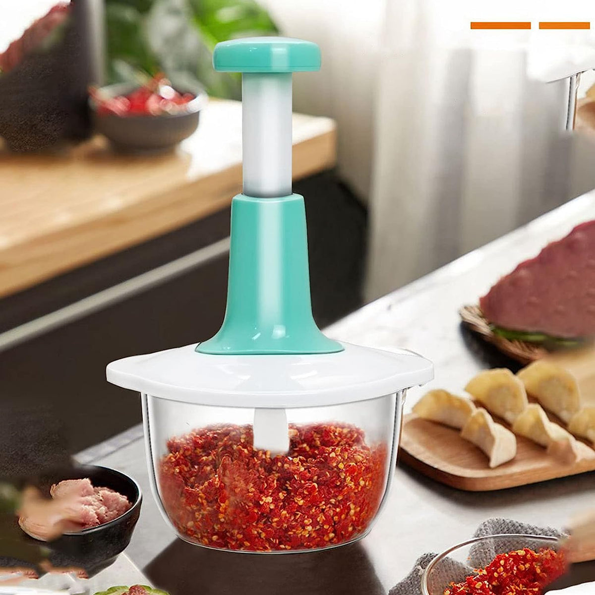 Manual Food Chopper & Mixer – Dual Blade System | 1.5L & 2L | No Electricity