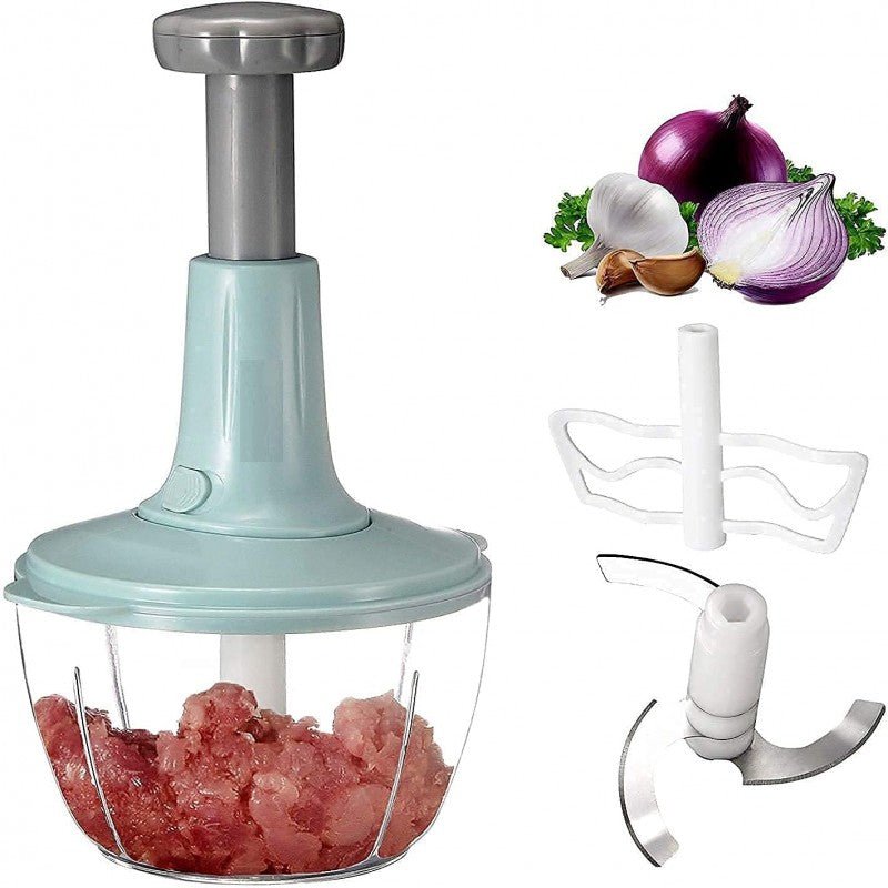 Manual Food Chopper & Mixer – Dual Blade System | 1.5L & 2L | No Electricity
