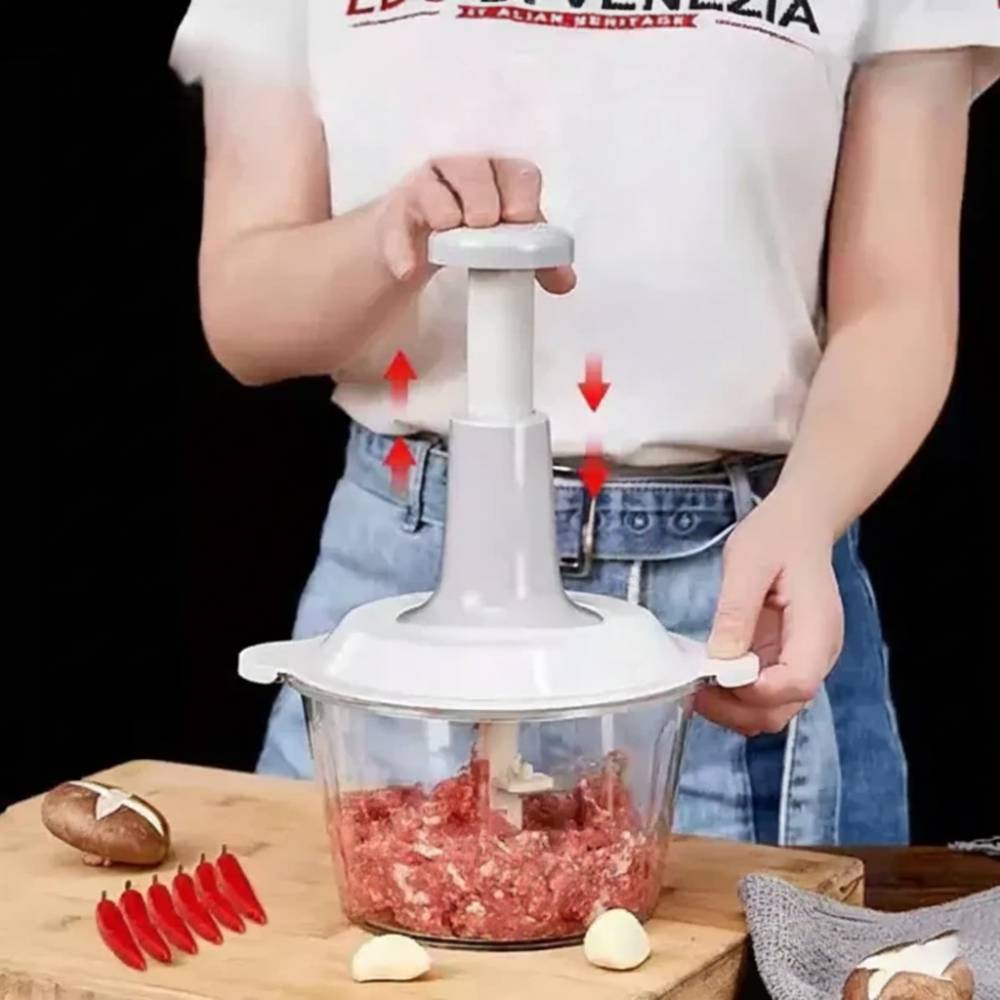 Manual Food Chopper & Mixer – Dual Blade System | 1.5L & 2L | No Electricity