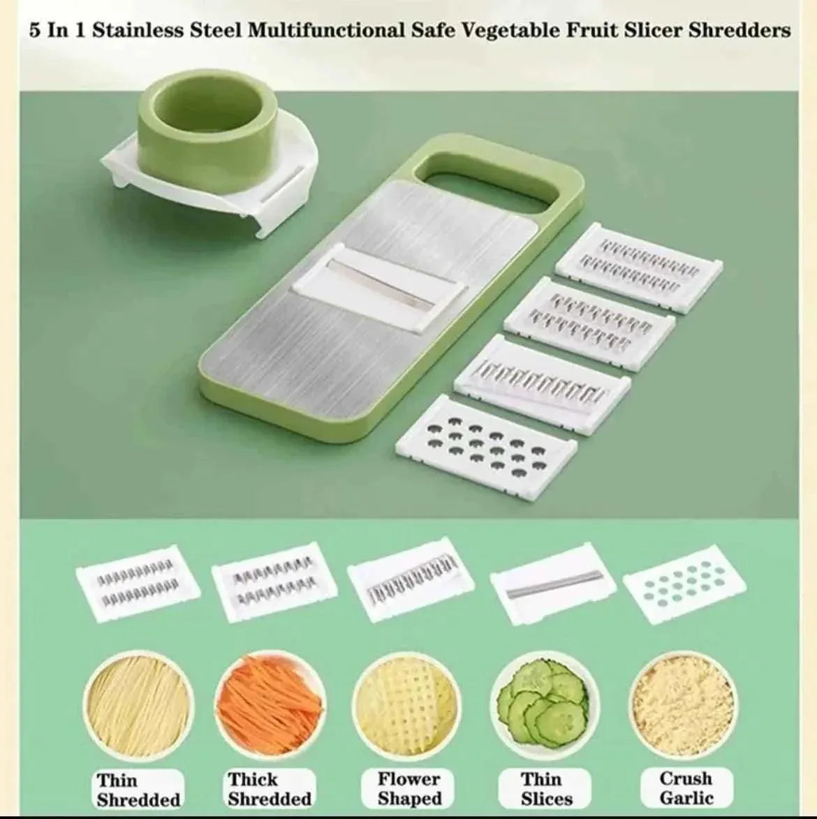 5-in-1 Vegetable Cutter – Multifunctional Grater & Slicer
