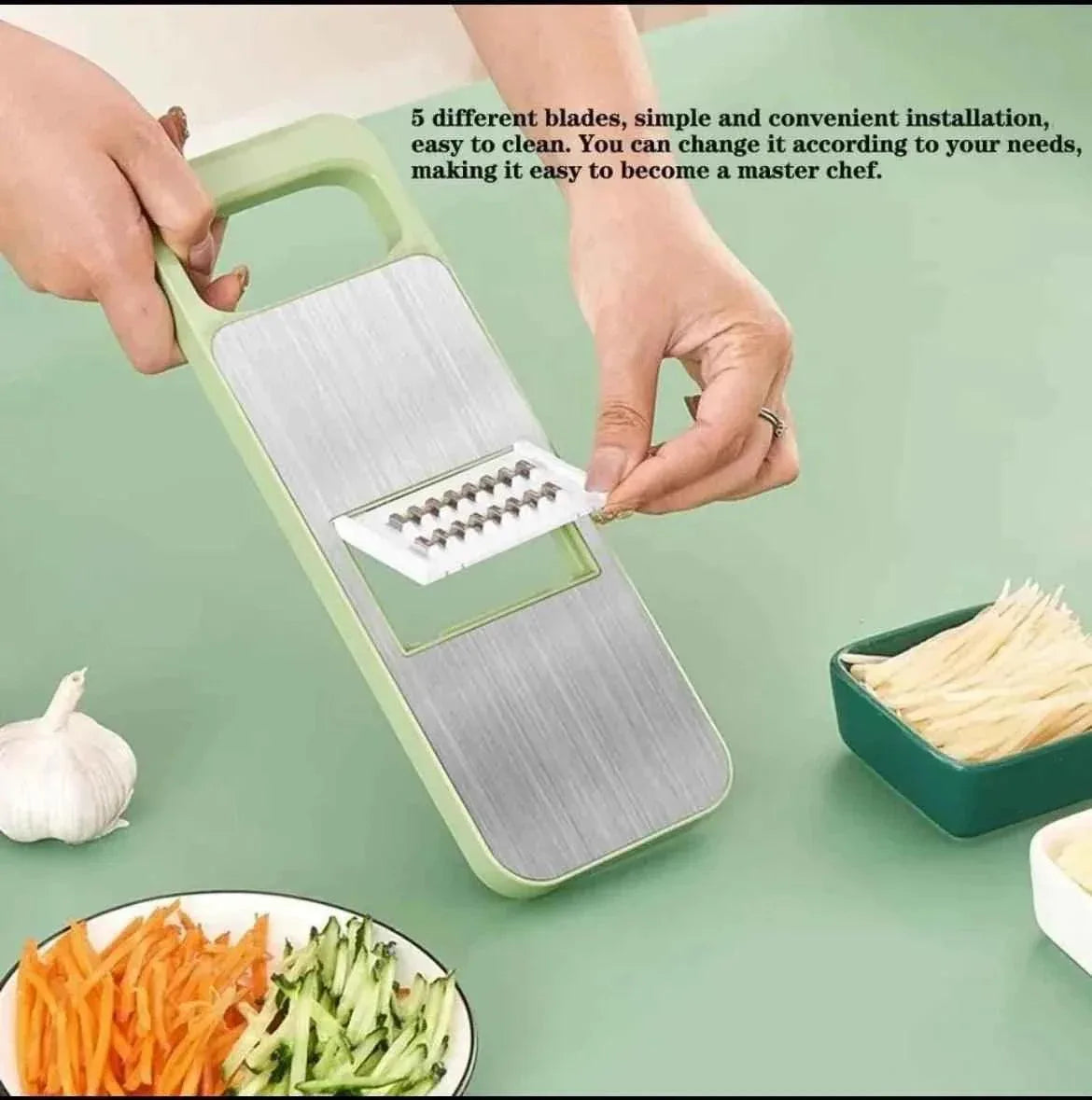5-in-1 Vegetable Cutter – Multifunctional Grater & Slicer