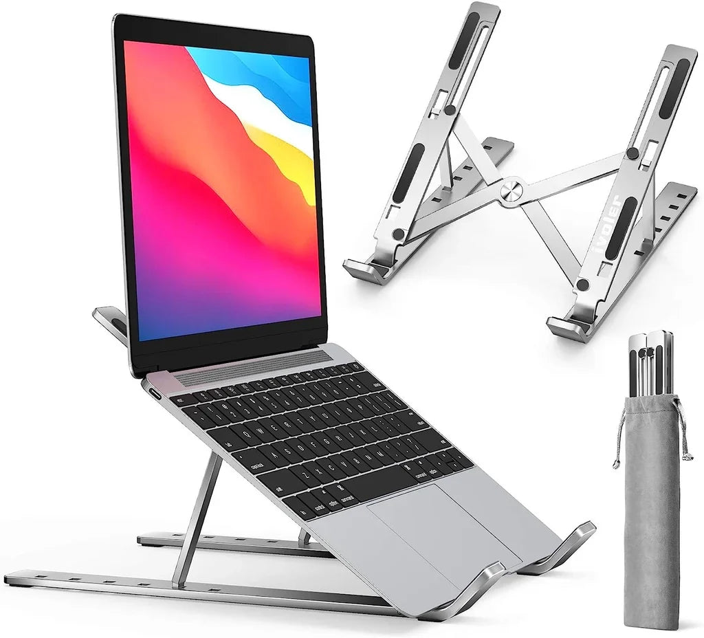 Folding Adjustable Aluminum Laptop Stand + FREE POUCH Martendar