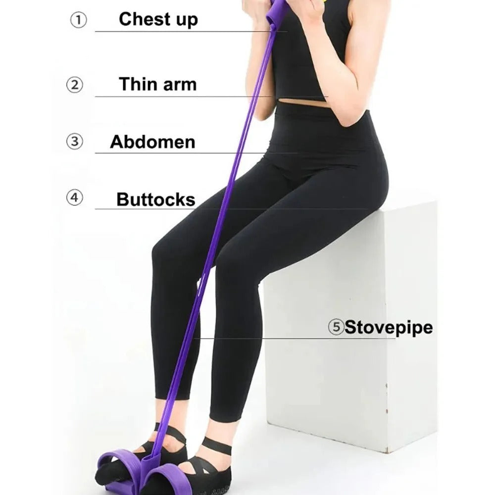 Tummy Trimmer – Foot Pedal Elastic Resistance Band (Random Color)