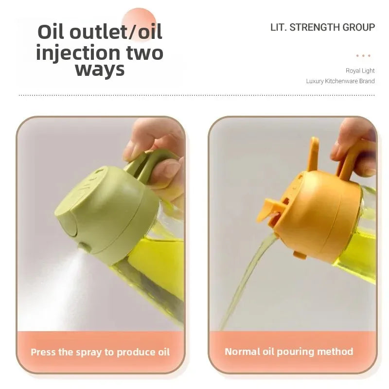 2-in-1 Leakproof Oil Dispenser Bottle – 500ml Kitchen Oil & Vinegar Pourer
